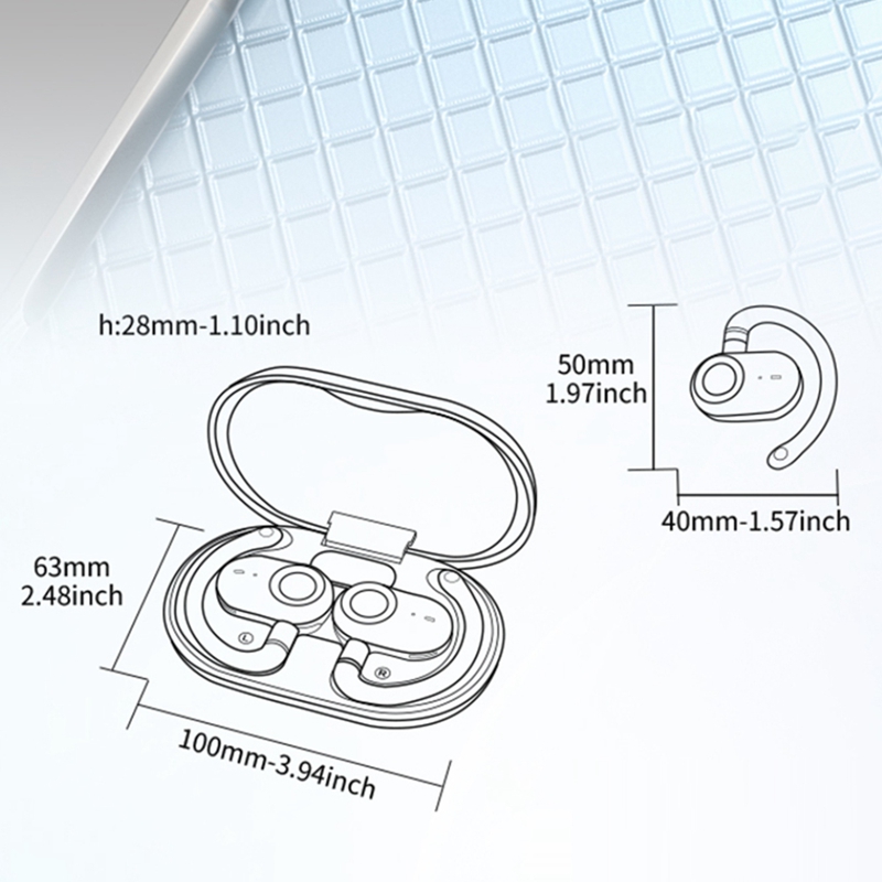 Sports Earphone Hook - JM18 Ohrbügel-Übersetzungskopfhörer, offene Bluetooth 5.4-Ohrhörer, rotierende