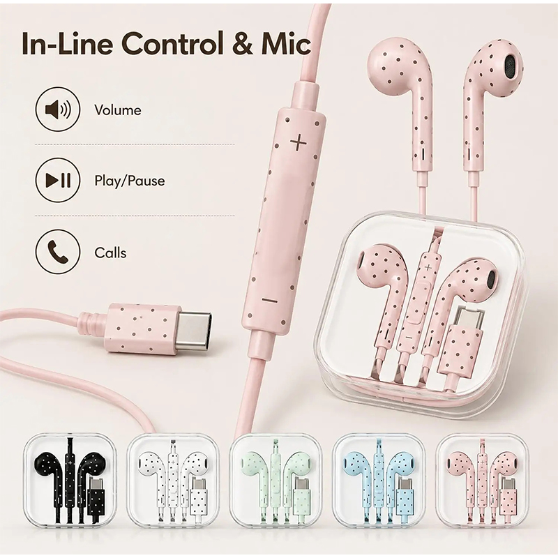 Typ-C-Ohrhörer mit Polka-Dot-S – Usb C Earphone Bewertung und Preis