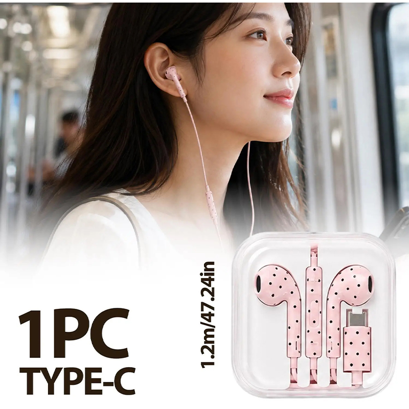 Typ-C-Ohrhörer mit Polka-Dot-S – Usb C Earphone Bewertung und Preis