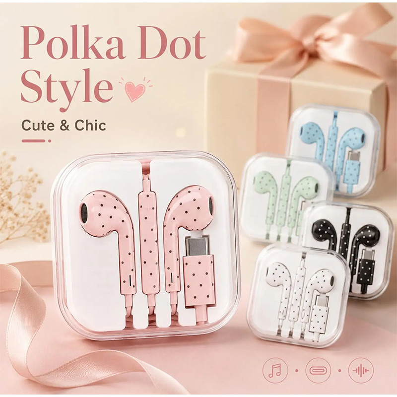 In-Ear-Kopfhörer mit Polka-Dot – Usb C Earphone Bewertung und Preis